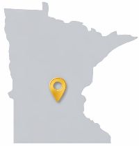 Map of Minnesota with a location pin marking the service area.